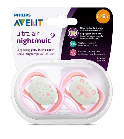 Avent cumlík ultra air nočný 6-18m dievča 2 ks
